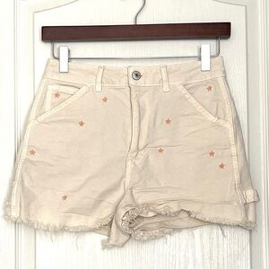 American Eagle Outfitters Cream Jean Shorts Sz 26 Y2K 90s Revival Cargo Festival